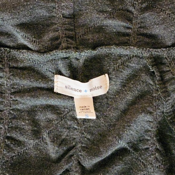 Silence + Noise Draped Open Front Diamond Textured Pattern Lightweight Cardigan - Picture 5 of 5